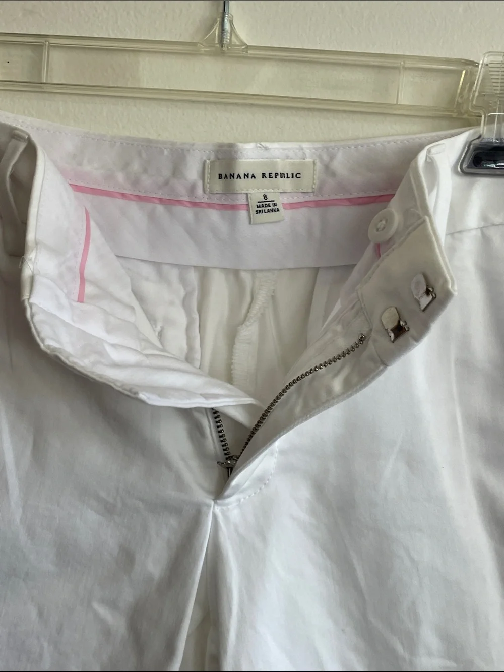 BANANA REPUBLIC Martin Fit White Bermuda Shorts with Back Flap Pockets 8